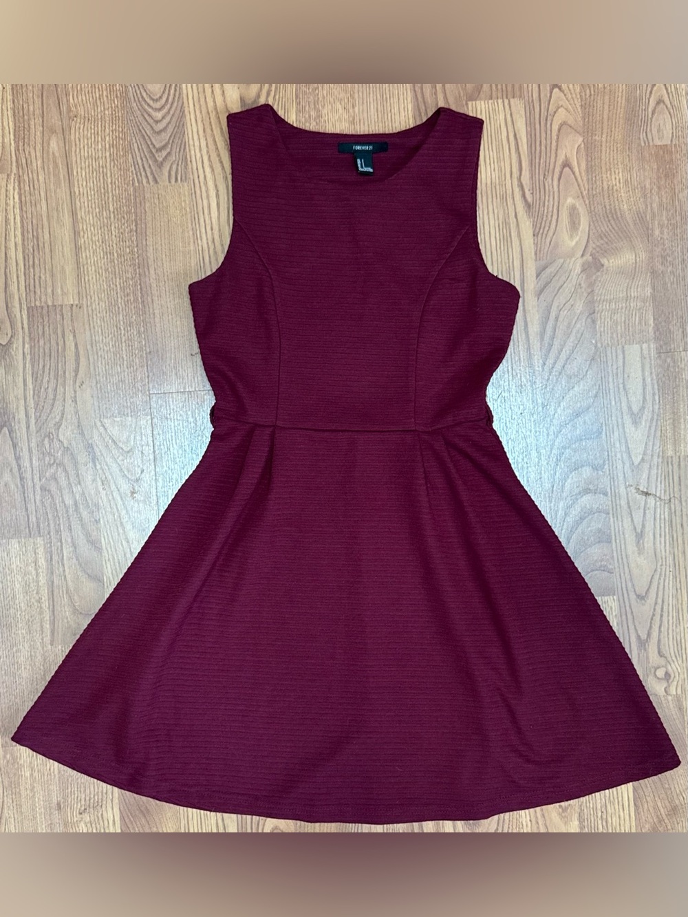 ❤️ Forever 21 Small Women's Burgundy Sleeveless Fit & Flare Tank Dress (B13)